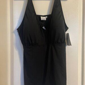 NWT Dolfin Black Swimwear Tankini Top XXL Beach Travel Vacation Resortwear